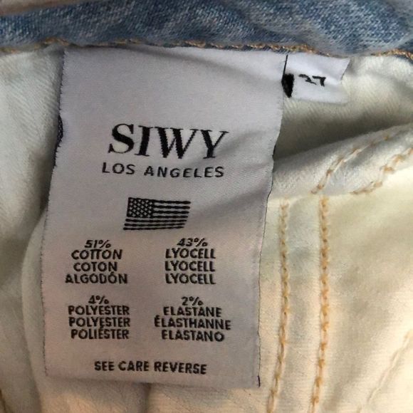 Siwy Hannah Skinny Light Wash Embroidered Quote Distressed Jeans 7 Day Weekend - Picture 11 of 14